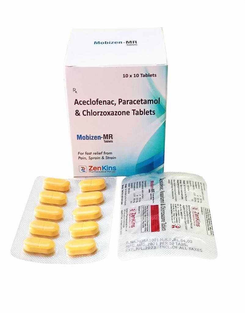 Mobizen-Mr | Aceclofenac, Paracetamol and Chlorzoxazone Tablet