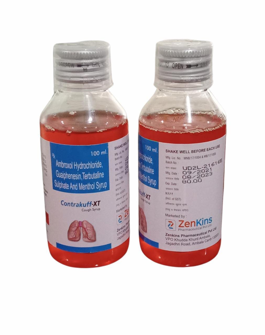 Contrakuff- Xt | Ternutaline, Ambroxol, Guaiphenesin and Menthol Cough Syrup