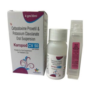 Karopod CV 50 dry syrup | Cefpodoxime 50mg, Clavulanic acid 31.25mg Dry Syrup